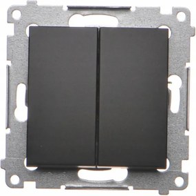 Simon 54 Kapcsoló Dupla Lépcsőkapcsoló Led háttérvilágítással Fekete Matt