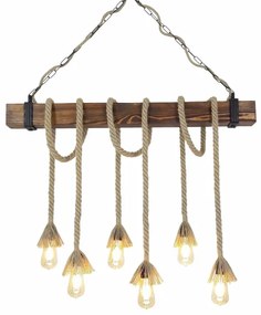 KUTUK kábeles függőlámpa 6xE27/40W/230V fenyő