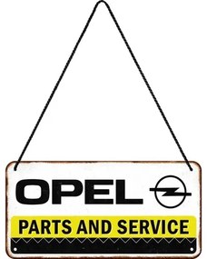 Fém tábla Opel - Parts & Service, (20 x 10 cm)