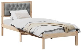 Ágykeret fejtámlával Világosszürke 75 x 190 cm szövet