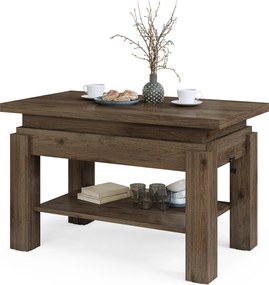 Mazzoni BRAWO Elegáns Dió - NYITHATÓ/MAGASÍTHATÓ DOHÁNYZÓASZTAL POLCCAL ÉTKEZŐASZTALKÉNT IS HASZNÁLHATÓ