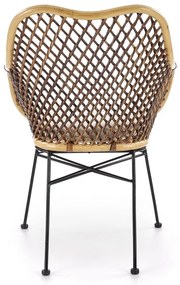 Percy étkezőszék, rattan / fekete