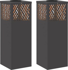 vidaXL Napelemmel működő LED ösvény világítás 2 pcs Fekete