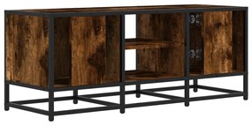 füstös tölgy színű szerelt fa és fém TV-szekrény 100x35x41 cm