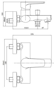 Cersanit S951-559 - MODUO fekete fürdőkád csaptelep