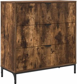 vidaXL Széf fiókkal Füstölt tölgy 79,5 x 33 x 82 cm Faanyag