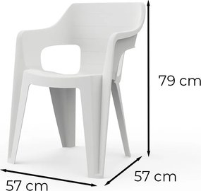 Bilboa Iowback műanyag kartámaszos kerti szék fehér