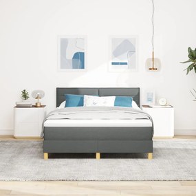 Box Spring Ágy Matrac Szürke 140x200 cm Szövet