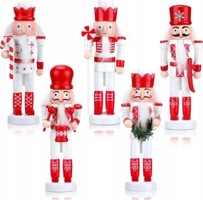 Karácsonyi dekoráció Diótörő miniatűr figura 5db