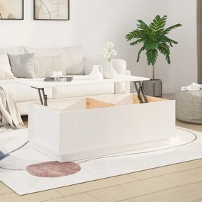 fehér tömör fenyőfa dohányzóasztal 100x50x35 cm
