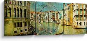 Kép - velencei csatorna és gondolák (órával) (90x30 cm)