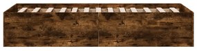füstös tölgyszínű szerelt fa ágykeret 90 x 200 cm