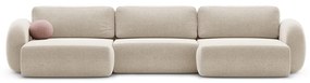 Bézs zsenília kinyitható-tárolóhelyes (U alakú) sarokkanapé Tonale – Cosmopolitan Design