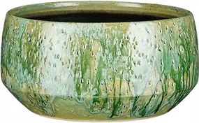 Kerámia kaspó fedő széles zöld boho 32,5 cm 1db