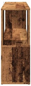 antik fa színű szerelt fa könyvszekrény 100 x 24 x 63 cm