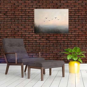 Üveg kép - Madárcsapat (70x50 cm)