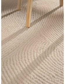 Világos natúr színű kézi szövésű gyapjú kerek szőnyeg ø 150 cm Eleni Natural White – Hanse Home