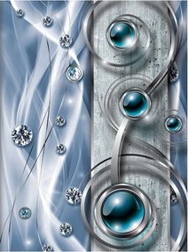 Fotótapéta Winyl Szürke-türkiz gömbök hullámok absztrakt Modern 184x254 +ragasztó