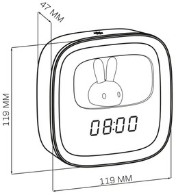 LED állítható éjjeli lámpa ébresztővel BUNNY LED/1,2W/5V 3000K