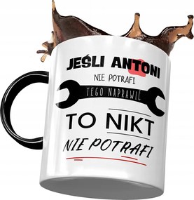 Fekete bögre Antal Kollégának Ajándék Nyomtatott Fotóval