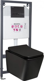 Tinos BL Adriatic Black falba építhető WC tartály szett