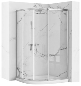 Rea Look, negyedkör alakú zuhanykabin 100x80x190 cm + fehér zuhanytálca, jobb, KPL-10002