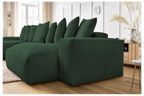 Zöld kordbársony sarokkanapé Voltaire – Bobochic Paris