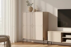 Sonatia magas komód 120 cm kétajtós, két rejtett fiókkal - kasmír