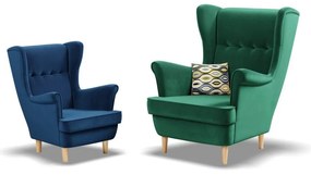 Uszak Mini fotel, bársony, kék