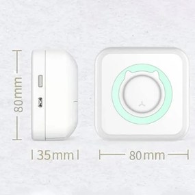 Hordozható akkumulátoros mini printer, intelligens nyomtató hőpapírral, bluetooth kapcsolattal TT-2004