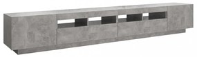 betonszürke TV-szekrény LED-lámpákkal 260 x 35 x 40 cm