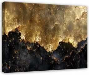 Vászonkép Absztrakt Arany Fekete Modern Vászon Fal Hálószoba 100x70