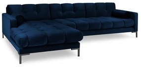Bali sötétkék bársony sarokkanapé, bal oldali - Cosmopolitan Design