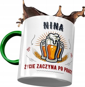 Zöld Bögre Nina Feleség Barátnő Ajándék Nyomtatott Fotóval