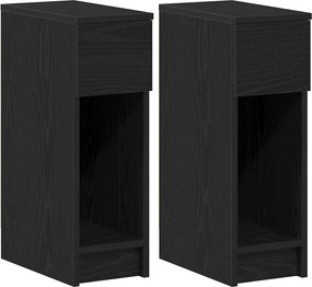 vidaXL éjjeliszekrények fiókos 2 db fekete tölgy 20 x 36 x 60 cm