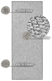Szürke futószőnyeg 80x300 cm Wolly – BT Carpet