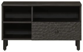 fekete tömör mangófa TV-szekrény 80 x 33 x 46 cm
