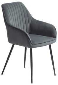 Szürke kárpitozott karfás étkezőfotel szett 2 db-os Nolan Stripe – Unique Furniture