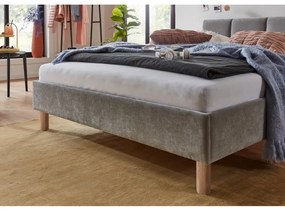 Szürke kárpitozott franciaágy ágyrács nélkül 140x200 cm Joker – Meise Möbel