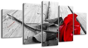 Gario Órás falikép Vörös Rózsa - 5 részes Méret: 150 x 70 cm