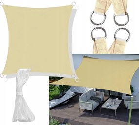 Kerti Napvitorla Vízálló 5x5 m Bézs Erős Napellenző