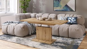 Mazzoni ASTON MINI Artisan Tölgy - MODERN NYITHATÓ EMELHETŐ DOHÁNYZÓASZTAL ÉTKEZŐASZTAL ÁTALAKÍTHATÓ ASZTAL