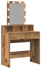 Sminktükör LED Fénnyel Régies Fa Kompozit Fa