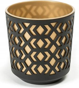 Növény virágtartó Áttört Öko műanyag fekete arany betét