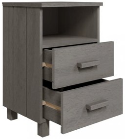 HAMAR 2 db világosszürke tömör fa éjjeliszekrény 40x35x62 cm