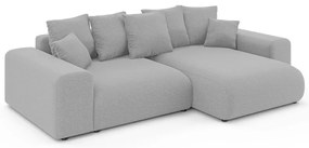 Világosszürke kinyitható tárolóhelyes sarokkanapé (variálható sarok) Luma – Ropez