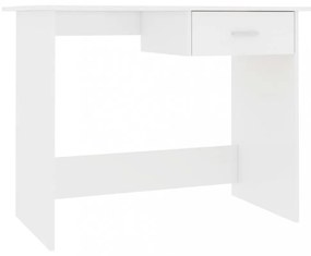 magasfényű fehér szerelt fa íróasztal 100 x 50 x 76 cm