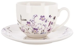 Fehér-lila porcelán csésze 280 ml Louka – Orion