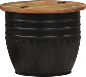 vidaXL fekete tömör újrahasznosított fa dohányzóasztal 50 x 39,5 cm