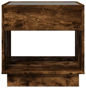 füstös tölgy végtelen hatású LED-es dohányzóasztal 50x50x50 cm